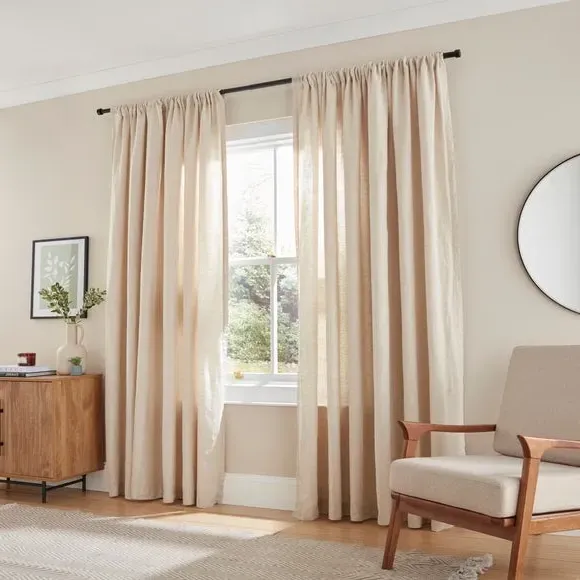 Slot Top Curtains - Natural, Linen