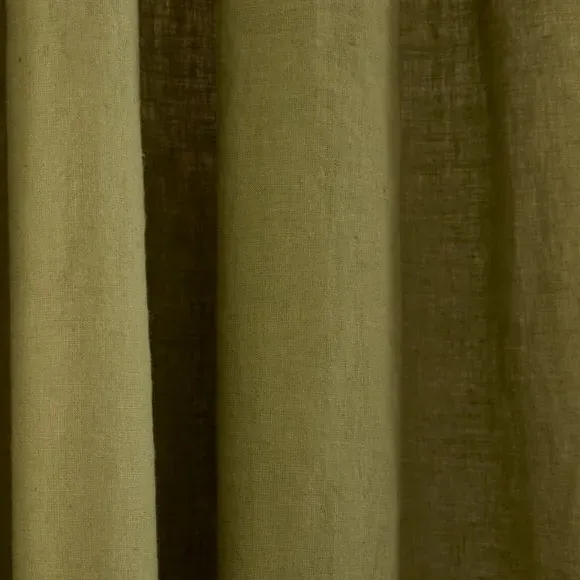 Slot Top Curtains - Olive, Linen