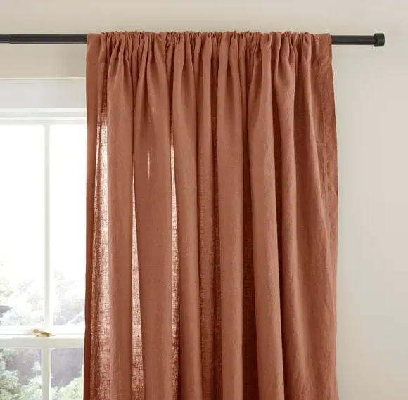 Slot Top Curtains - Terracotta, Linen