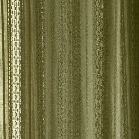 Slot Top Voile Curtain - Olive, Cotton