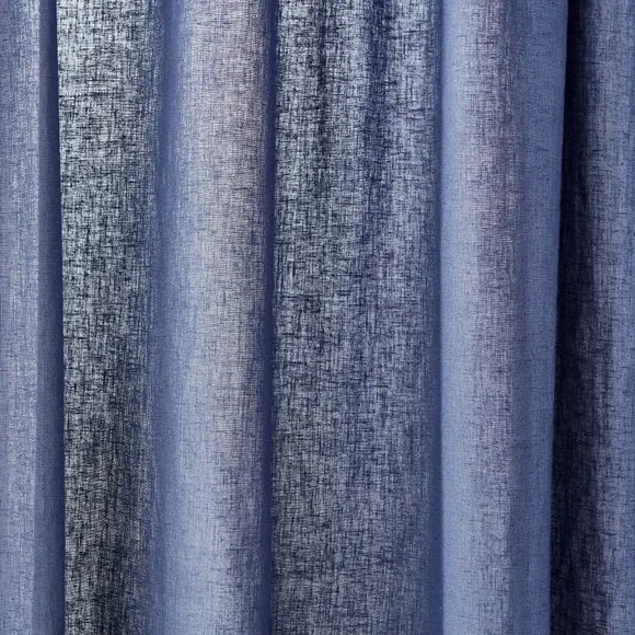 Slot Top Voile Curtains - Folkstone Blue, Cotton