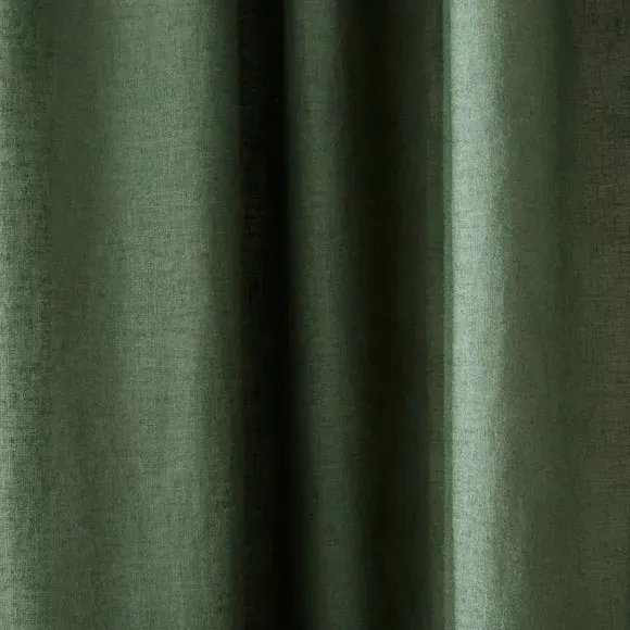 Slot Top Voile Curtains - Pine Green, Cotton