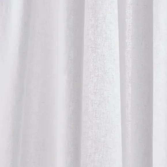 Slot Top Voile Curtains - White, Cotton Linen