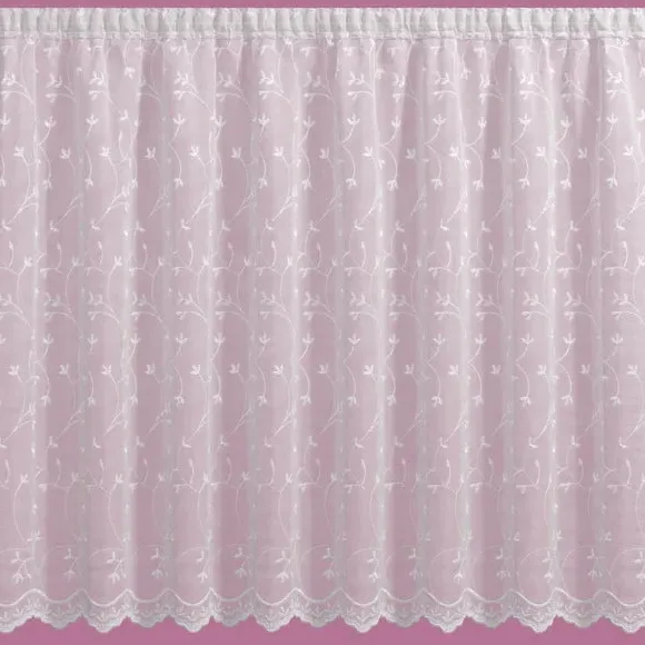 Slot Top Voile Fabric by Metre - White, Voile