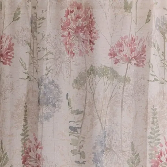 Slot Top Voile Panel Floral - Natural, Linen