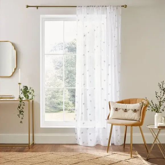 Slot Top Voile Panel - Gold, Voile