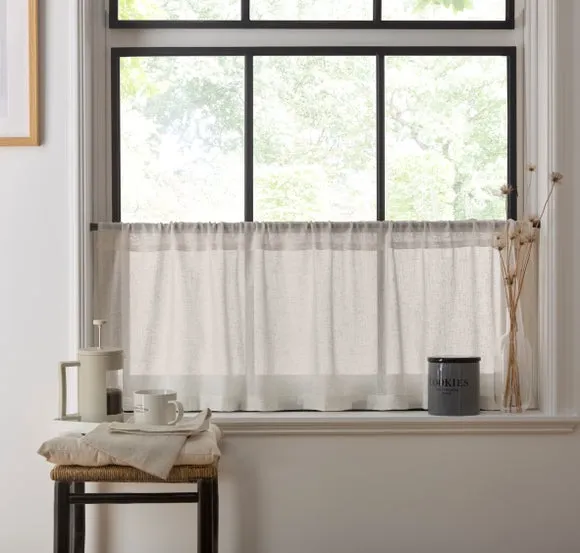 Slot Top Voile Panel - Linen Blend