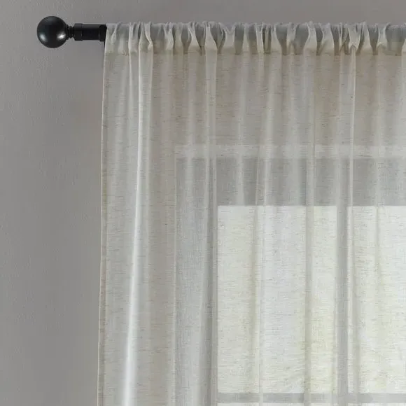 Slot Top Voile Panel - Linen Blend image