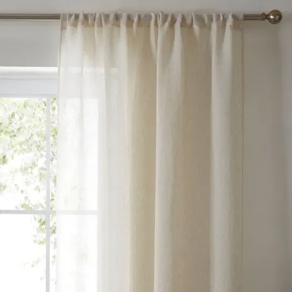 Slot Top Voile Panel - Natural, Herringbone image