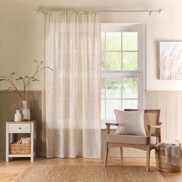 Slot Top Voile Panel - Natural, Polyester Linen