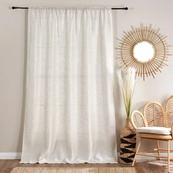 Slot Top Voile Panel - Natural, Sheer Fabric