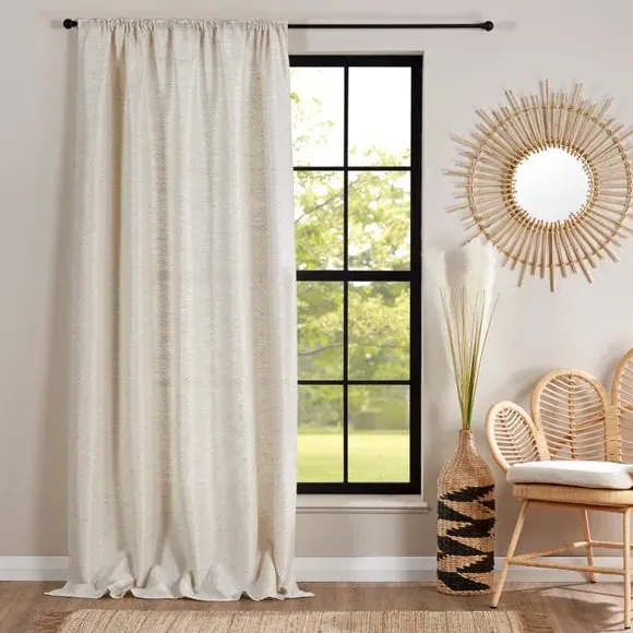 Slot Top Voile Panel - Natural, Sheer Fabric