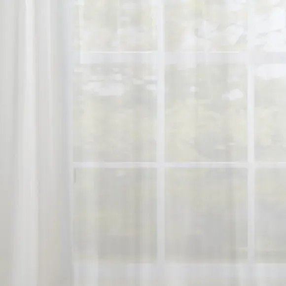 Slot Top Voile Panel - White, Faux Silk