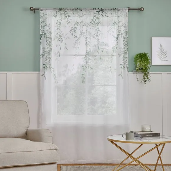 Slot Top Voile Panel - White, Polyester