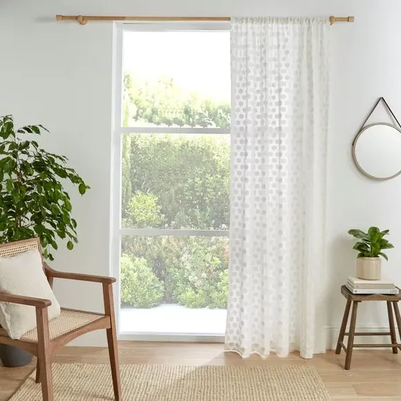 Slot Top Voile Panel - White, Polyester