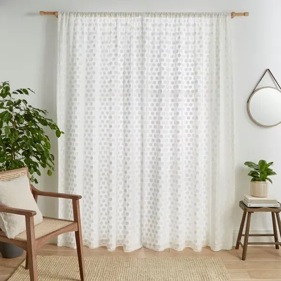 Slot Top Voile Panel - White, Polyester