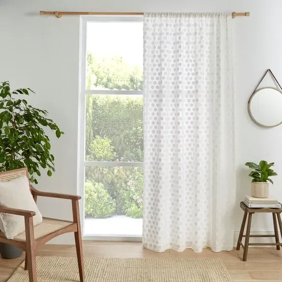 Slot Top Voile Panel - White, Polyester