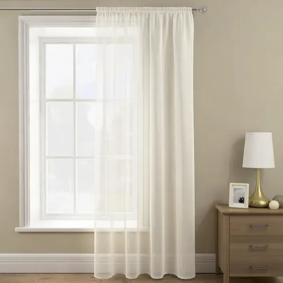 Slot Top Voile Panel with Lace - Ivory image