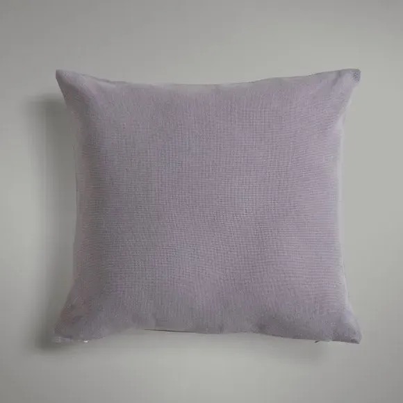 Slub Cushion with Zip Fastening - Grey, Cotton