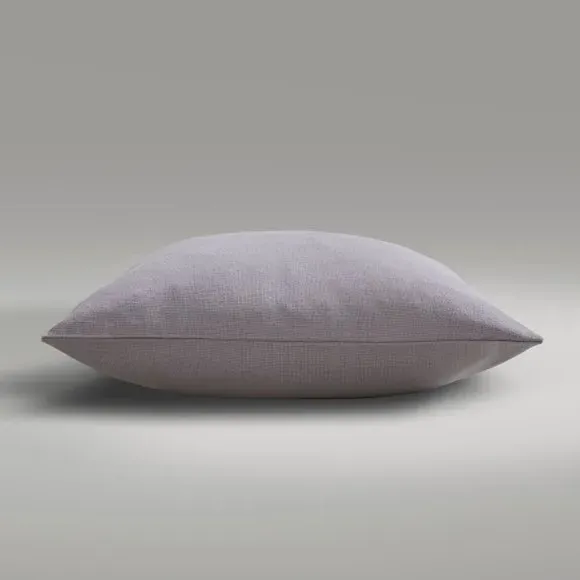 Slub Cushion with Zip Fastening - Grey, Cotton