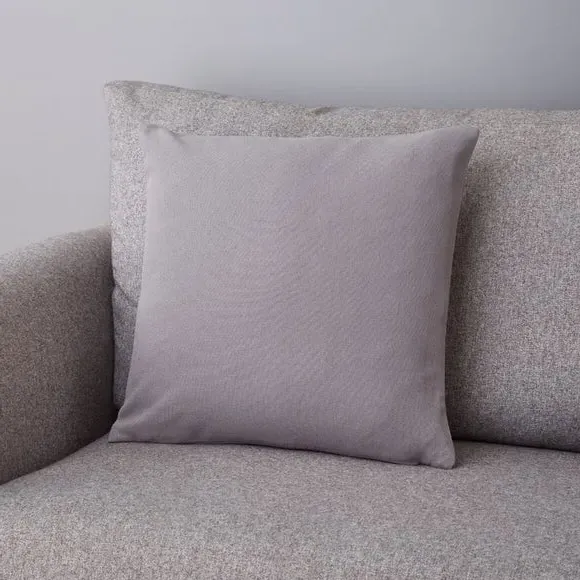 Slub Cushion with Zip Fastening - Grey, Cotton image