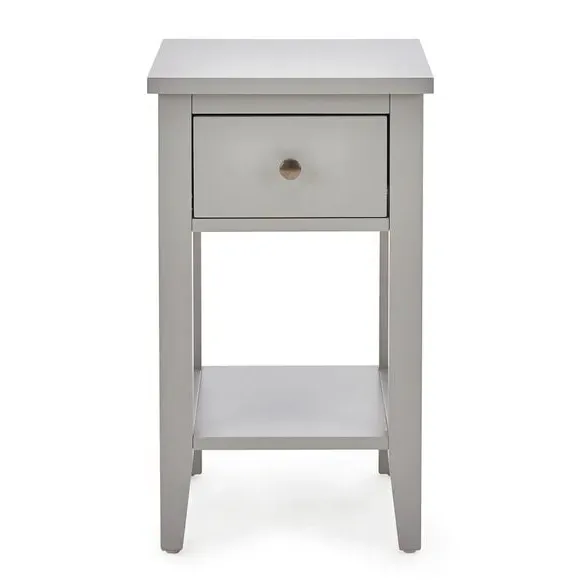Small Bedside Table with Drawer - Grey