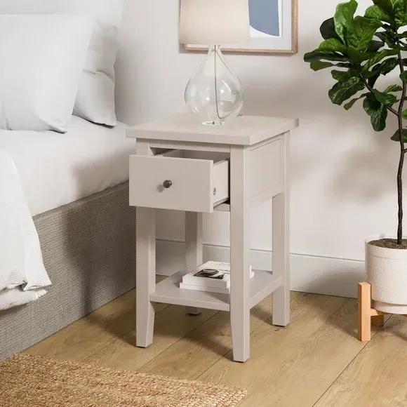 Small Bedside Table with Drawer - Natural