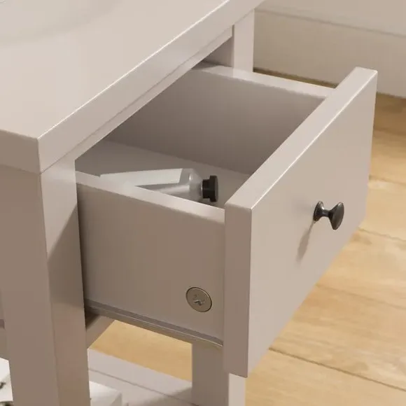 Small Bedside Table with Drawer - Natural