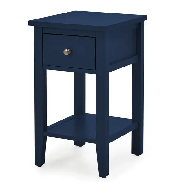 Small Bedside Table with Drawer - Navy