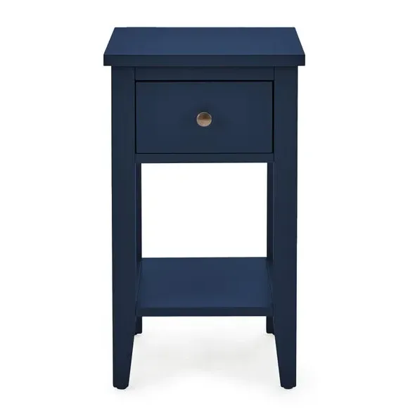 Small Bedside Table with Drawer - Navy