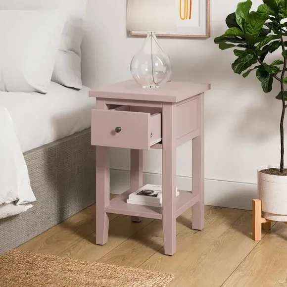 Small Bedside Table with Drawer - Pink