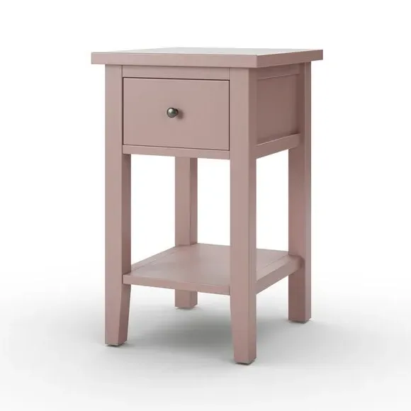 Small Bedside Table with Drawer - Pink