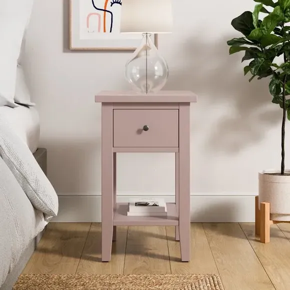 Small Bedside Table with Drawer - Pink