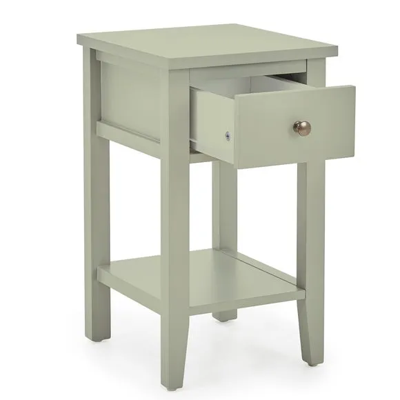 Small Bedside Table with Drawer - Sage