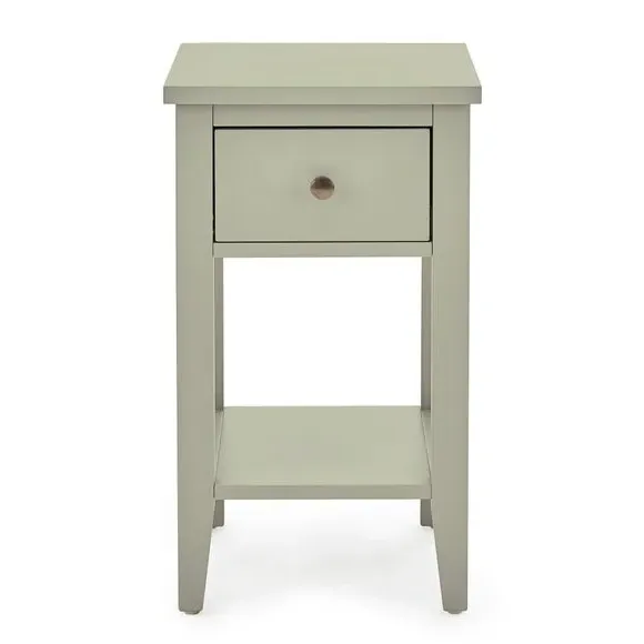 Small Bedside Table with Drawer - Sage