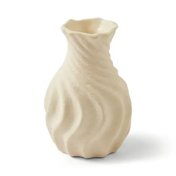 Small Bud Vase with Twist Design - Natural, Ceramic