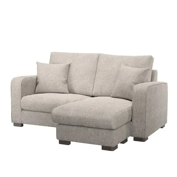 Small Corner Chaise with Footstool - Mushroom