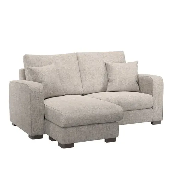 Small Corner Chaise with Footstool - Mushroom