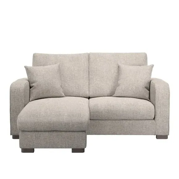 Small Corner Chaise with Footstool - Mushroom