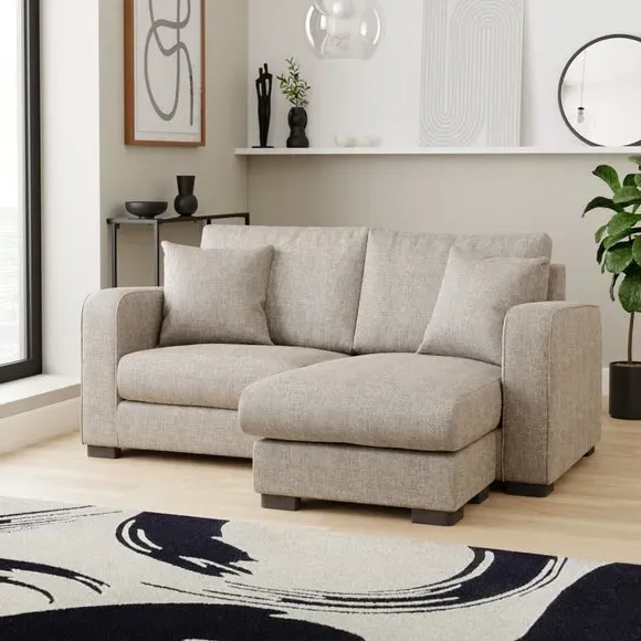 Small Corner Chaise with Footstool - Mushroom image