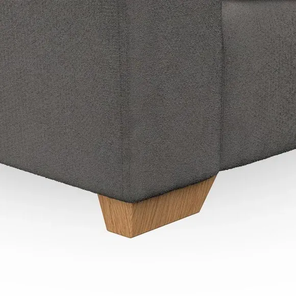 Small Corner Sofa with Flared Arms - Charcoal, Velvet