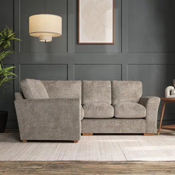 Small Corner Sofa with Flared Arms - Mushroom