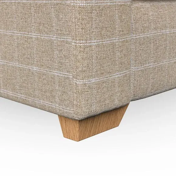 Small Corner Sofa with Flared Arms - Natural, Check