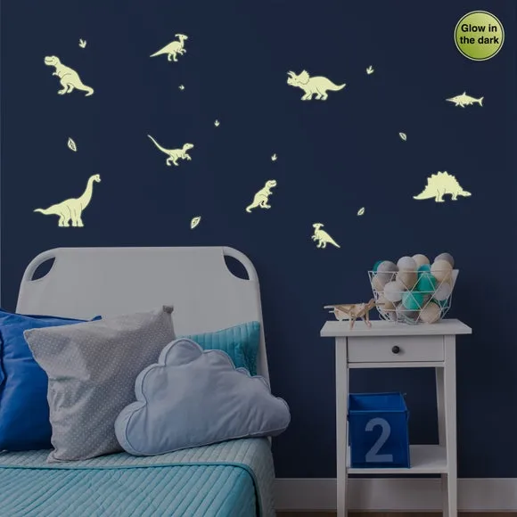 Small Dino Wall Sticker - Navy, PVC image