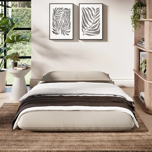 Small Double Foldable Sofabed - Natural, Flatweave