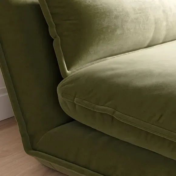 Small Double Foldable Sofabed - Olive, Velvet