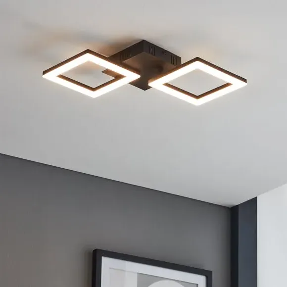 Small Flush Ceiling Light Smart LED - Black, Steel image