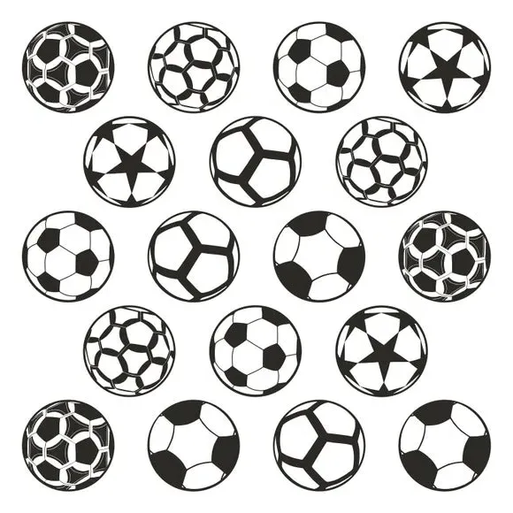 Small Football Wall Sticker - Black, PVC