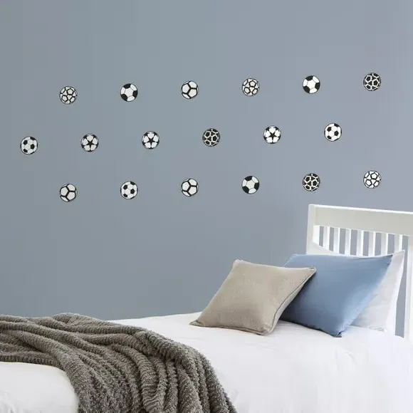 Small Football Wall Sticker - Black, PVC