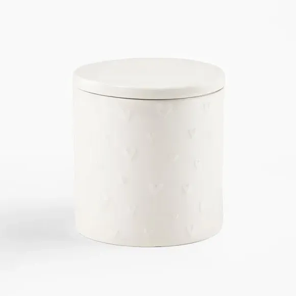 Small Heart Canister with Airtight Seal - White